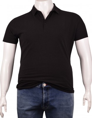 Polo Yaka Pike T-Shirt Siyah (0447) - Thumbnail